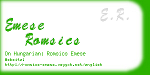 emese romsics business card